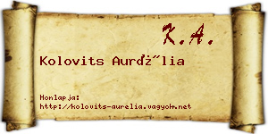 Kolovits Aurélia névjegykártya